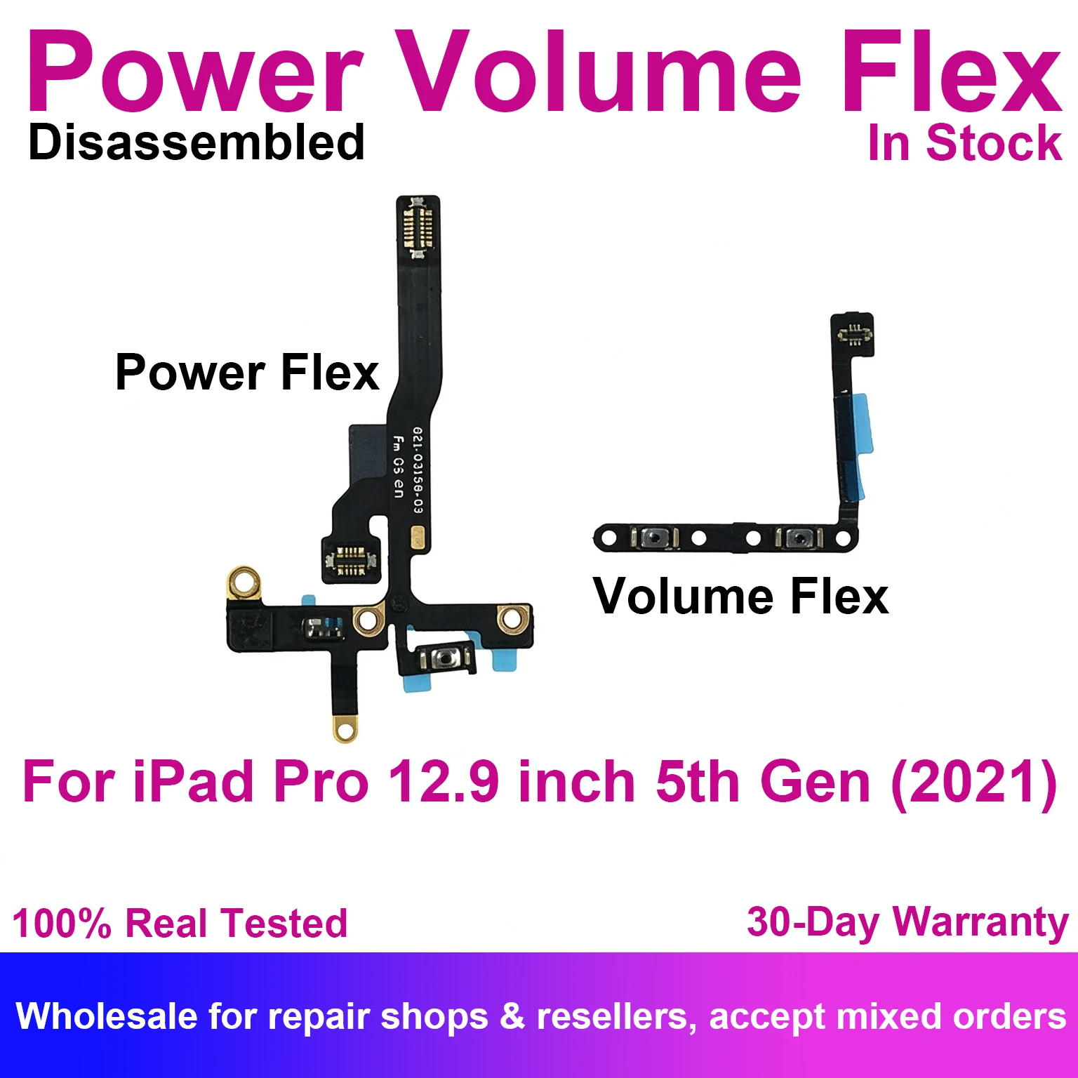 Power Volume Side Buttons Key Flex Cable For iPad Pro 12.9 Inch 5th Gen 2021 A2378 A2461 ON OFF Replacement Parts