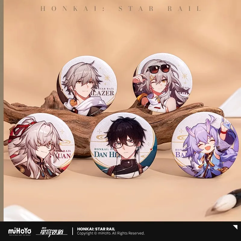 [Genuine] miHoYo Game Honkai: Star Rail Dan Heng Trailblazer Jing Yuan Tinplate Badge Brooch Accessories Cosplay Prop Xmas Gifts