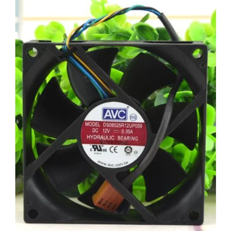 New CPU Cooling Fan for AVC DS08025R12UP059 8cm 8025 12V 0.35A 4-pin PWM Speed Regulating Fan 80x80x25mm