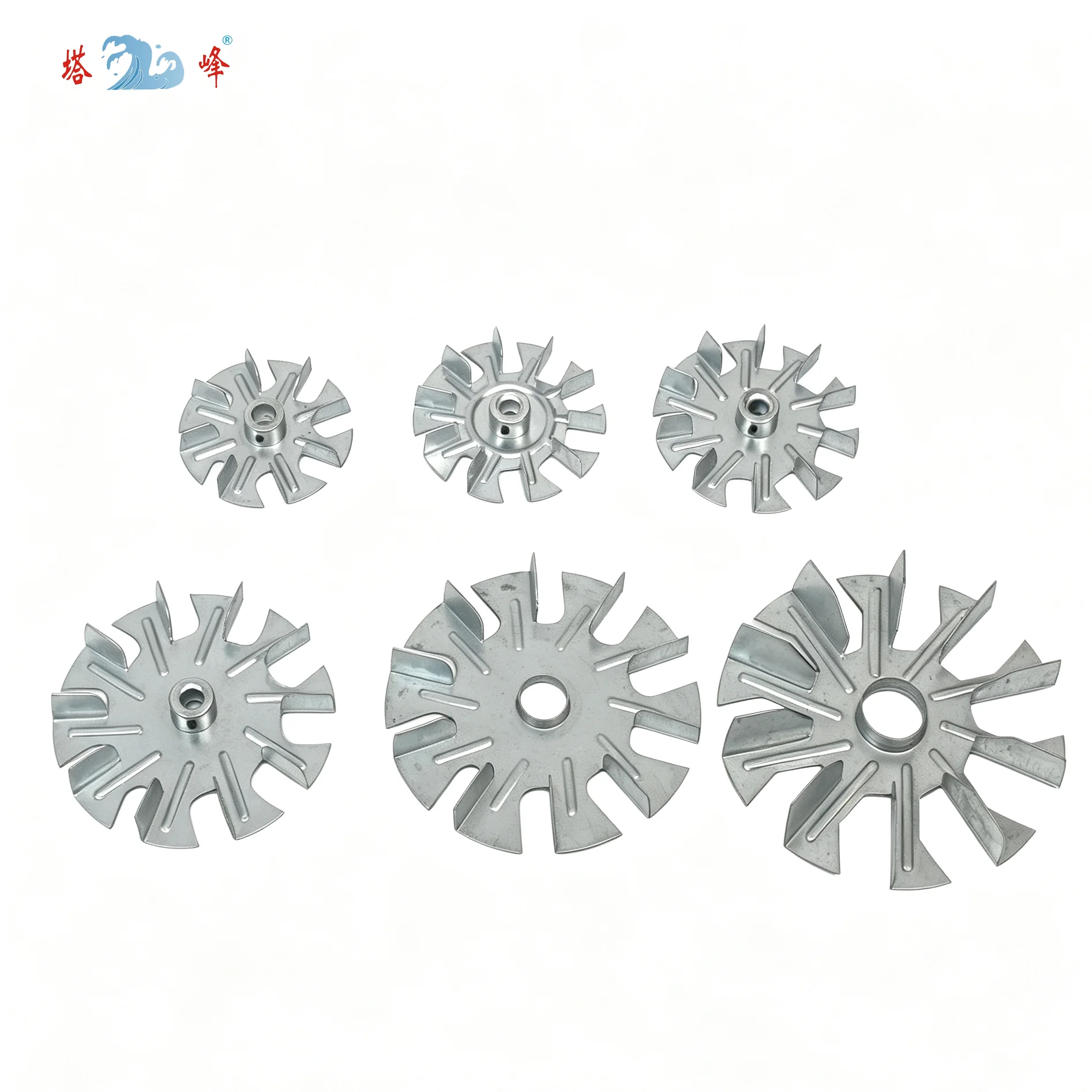 Metal Cooling Fan Blade High Temperature Resistant Motor Fan Impeller, Spare Part for Commercial Equi