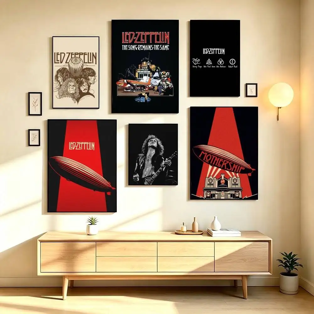 Led Zeppelin Rock Band Poster Waterproof Wall Art Sticker For Bar Living Room Vintage Decor High Quality Print Gift