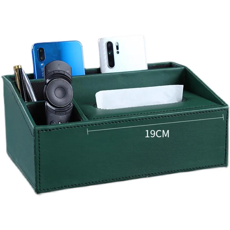 Light Luxury Fashion Multifunctional Leather Tissue Box, Desktop Conference Room Storage Box, Hotel Creative Paper Drawer Box