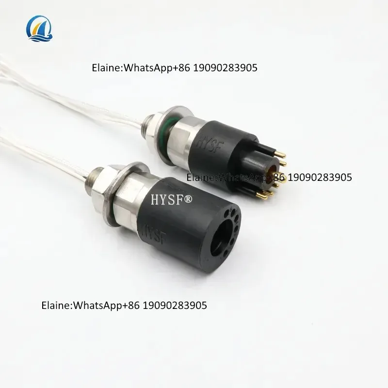 s Underwater Connector Coaxial+6 Electric 75-3 Underwater Bulkhead Cable ROV Line Circular Underwater Watertight