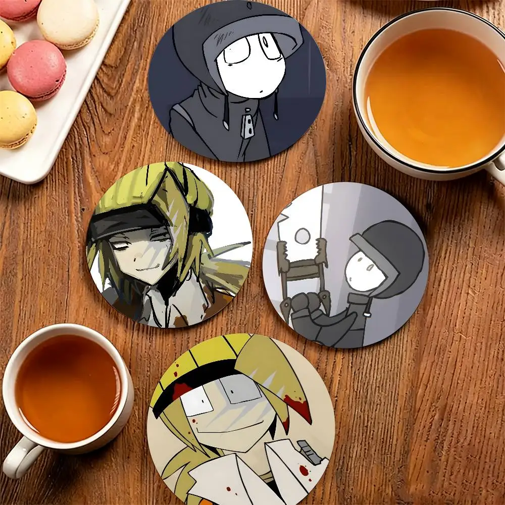 L-Law of Talos-s Climber Karl Wooden Cup Mat Cappuccino Vodka Juice Water Coaster for Flower Shop