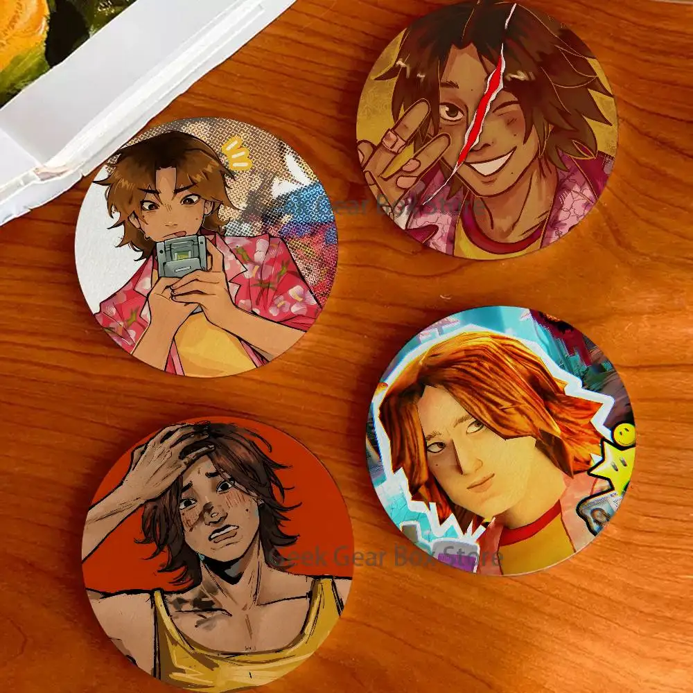 D-Daisuke Anime M-MouthwashingS Round Coaster Non-slip table mat Insulated Coasters Kitchen Dining Room Tabletop Decor