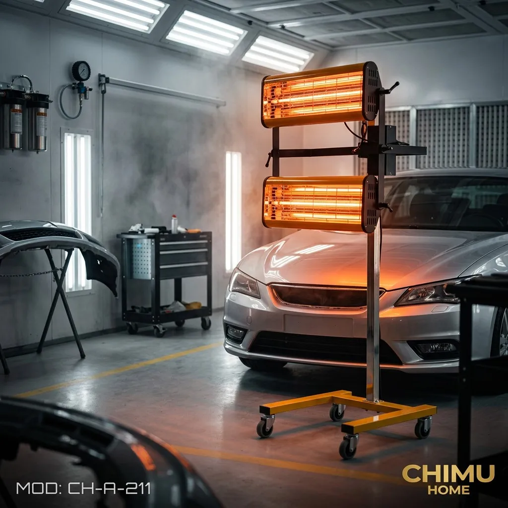 【CHIMU HOME】 for 2100W Car Thermal Paint Curing Lamp Short Wave Heating Drying Light Pro Digital for Auto Body Repair