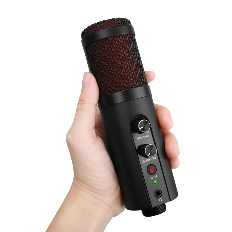 OEM Factory Tpye-C RGB Professional Computer Portable Gaming Mike Studio Condenser Mic USB Recording Microphone for PC Laptop