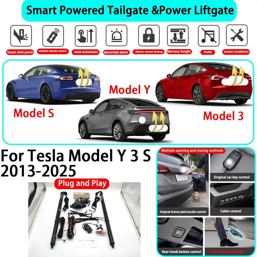 for Tesla Model Y 3 S 2013-2025 OEM Smart Automatic Powered Tailgate Electric Power Tailgate Lift Kit Key Close Plug and Play