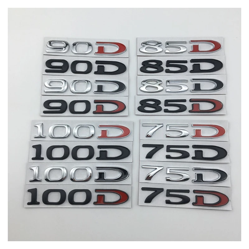 3D Car Trunk Sticker Rear Badge for Tesla Model 3 ModelS ModelX Roadster 75D 85D 90D 100D Letter Logo Emblem Styling Accessories