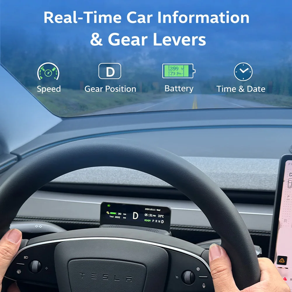 SATONIC V4 HUD Gear Levers Stalk For Tesla New Model Y Juniper YL  D R P N Indicator OTA Type C Upgrade  Plug & Play