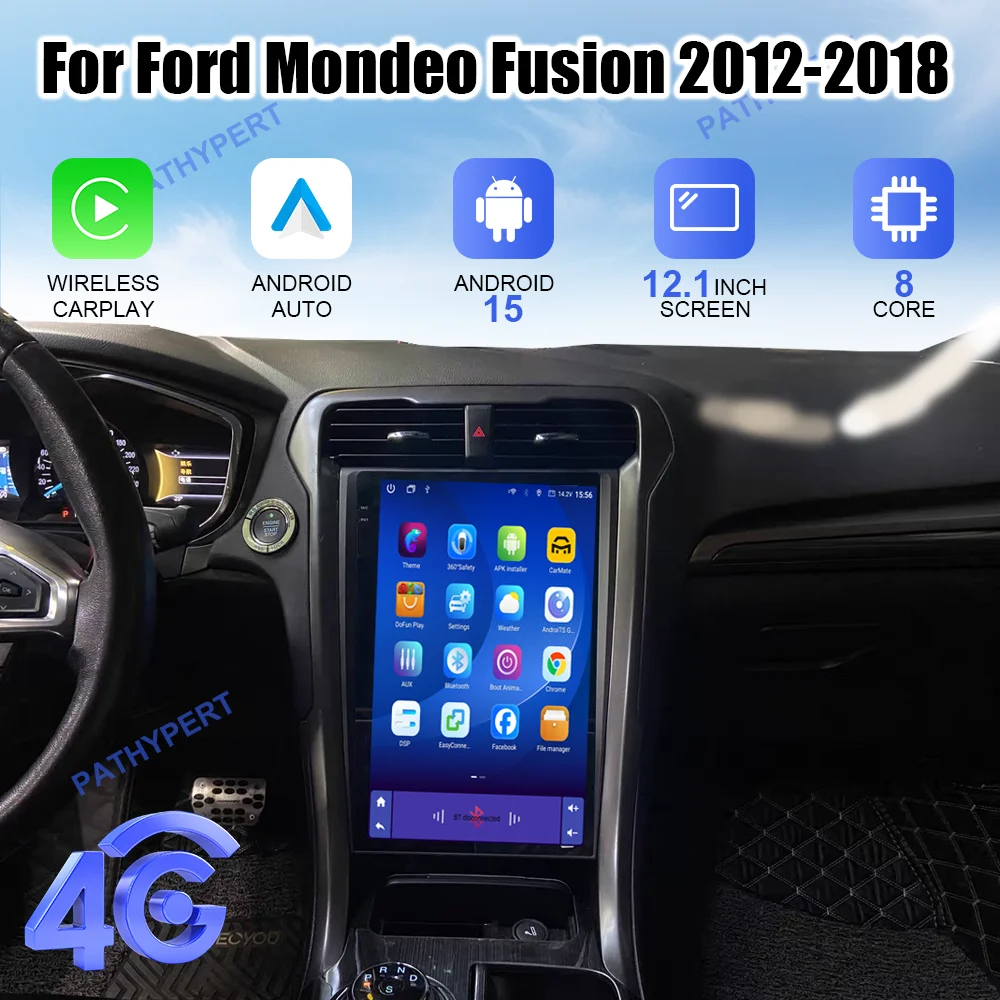 Android 15 For Ford Mondeo Fusion 2012-2018 12.1