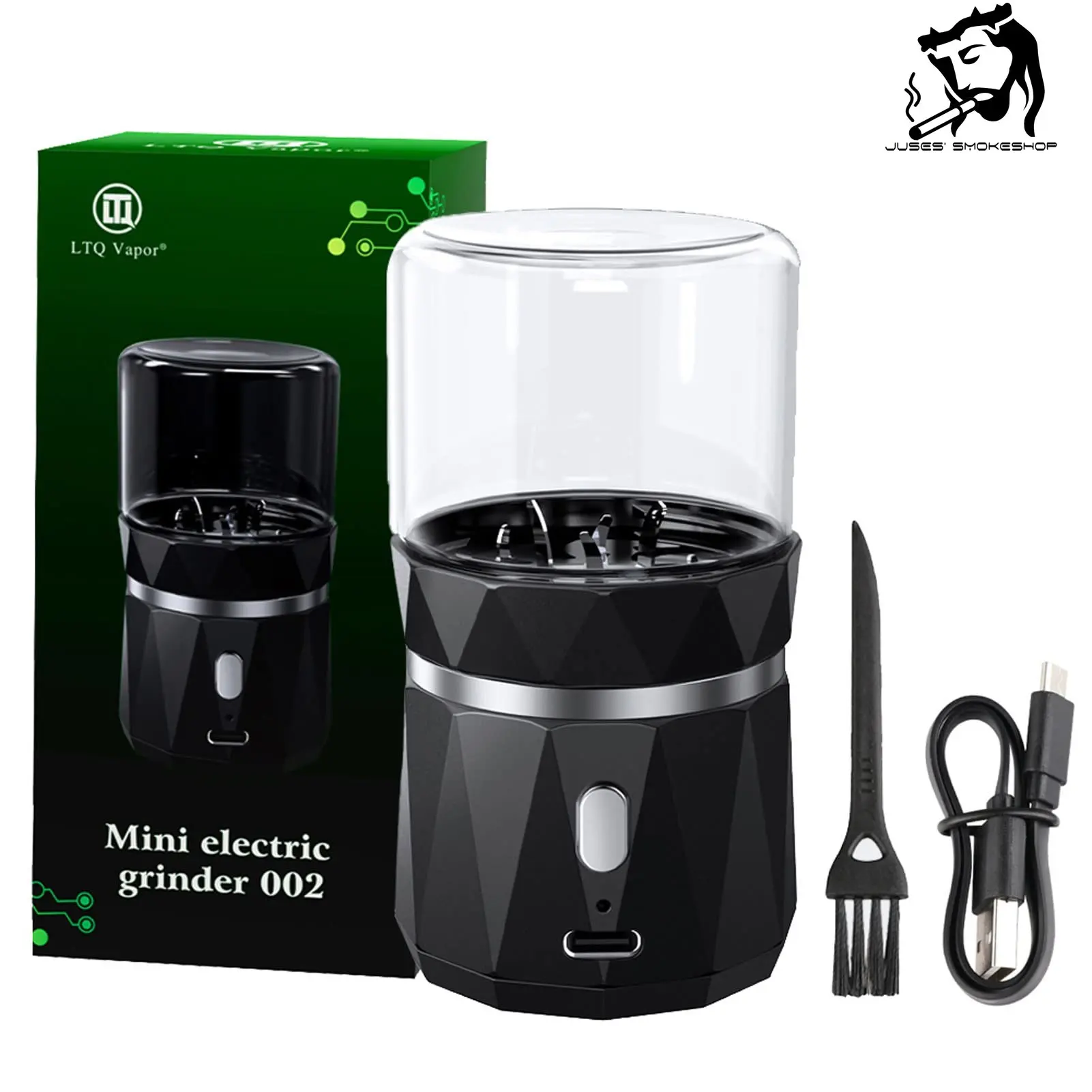 JUSES' SMOKESHOP Newest LTQ Mini Electric Dry Herb Grass Grinder Four Styles High Speed Herbal Tobacco Crusher Gadgets for Men
