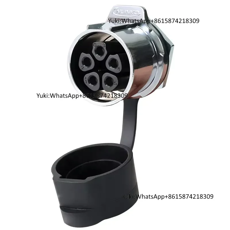 LP32 M32 Waterproof 5 Pin Connector 50A Power Socket IP68 Zinc Alloy Chrome Plated Industrial Aviation Plug Factory Price