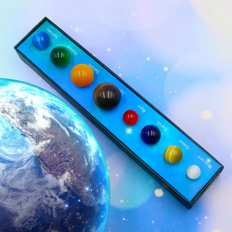 Eight Planets of The Solar System Model Scientific Set Chakra Yoga Natural Stone Crystal Mineral Energy Specimen Home Decoration