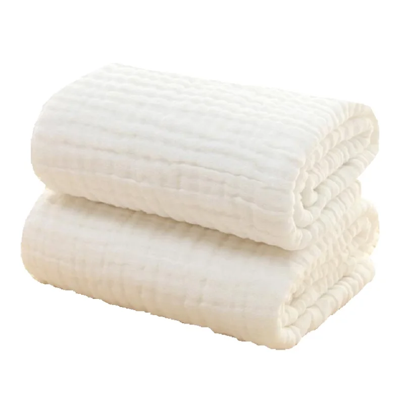 Six layers 100% Cotton Soft Baby Muslin Blanket Lightweight Breathable Swaddling Receiving Blanket for Newborn Bath Towel