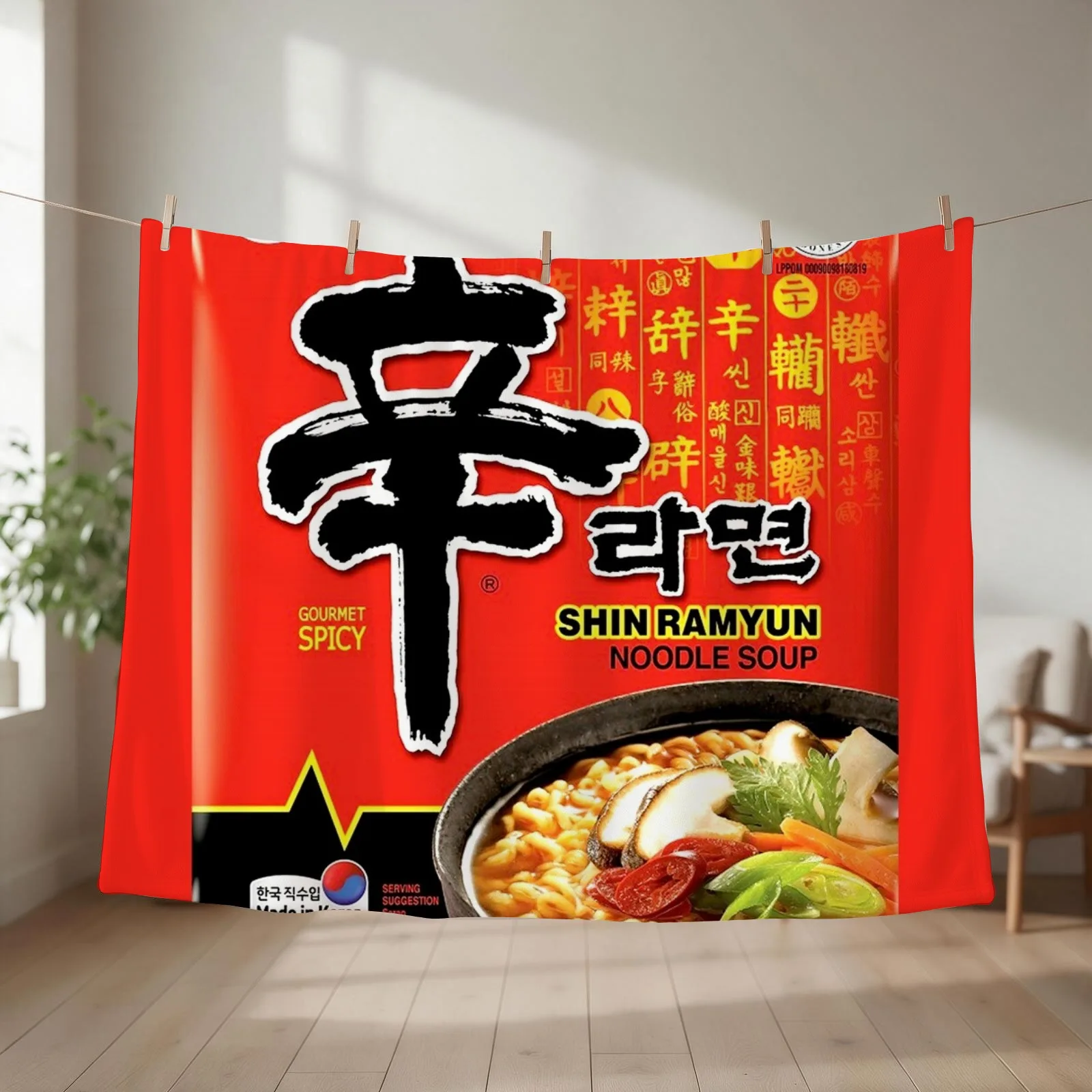 Shin Ramyun Throw Blanket couch cozy soft plush fuzzy picnic outdoor blanket
