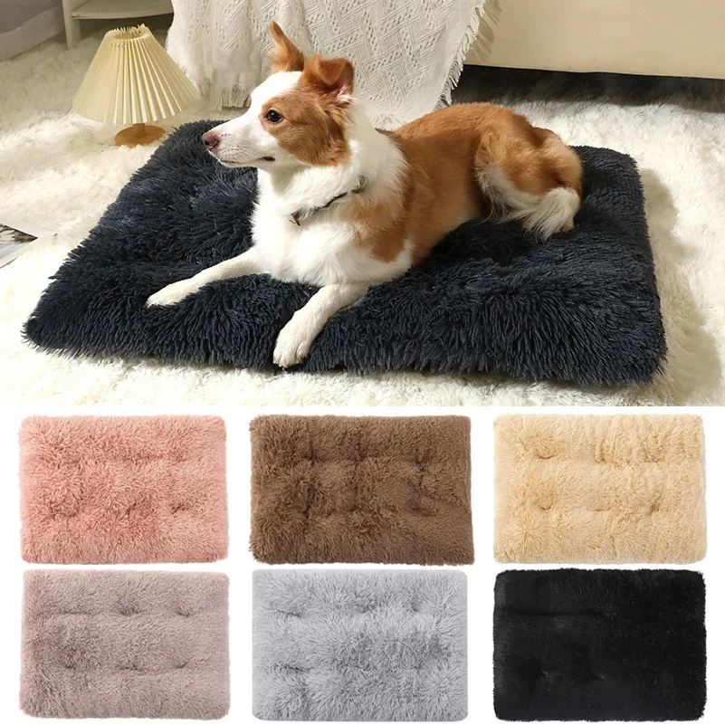 Dog Cat Pet Bed Mat Washable Plush Soft Warm Detachable Cushion Mat for Small Medium Large Dogs Cats Kennel Pad Blanket