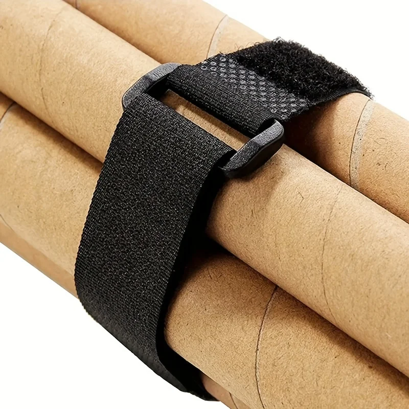 Black Reusable Nylon Hook and Loop Adjustable Cable Cinch Straps Wire Fastener Cord Organizer For Home Office Car Cable Manageme
