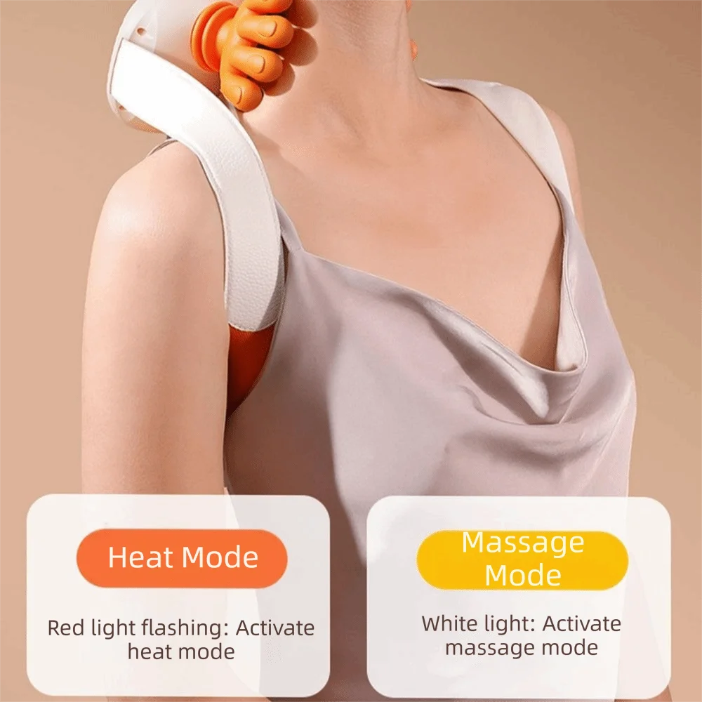Portable Bionic Finger Neck Shoulder Massager Heated Massage Electric Massage Wireless Neck Cervical Wireless Design