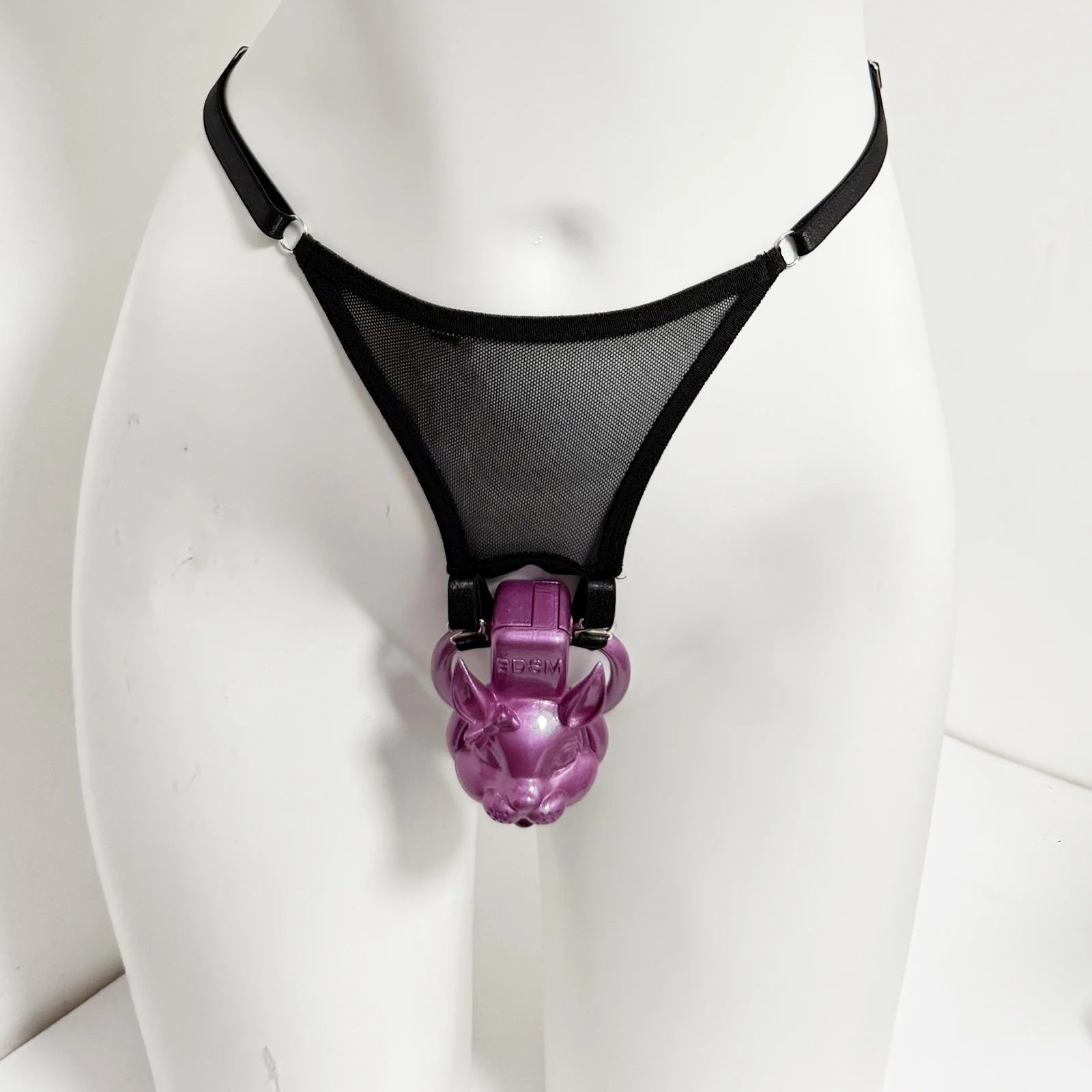 Black Thong Male Chastity Cage Fixed Strap Auxiliary Elastic Band BDSM Anti-Off Device Auxiliary Belt BDSM Male Penis Ring