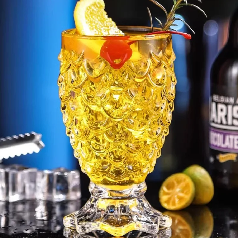 220ml Mermaid Glass Cup Milk Tea Ice Cream Cup Creative Fruit Juice Cold Drink Cup Fish Tail Fish Scale Cup Bar Set
