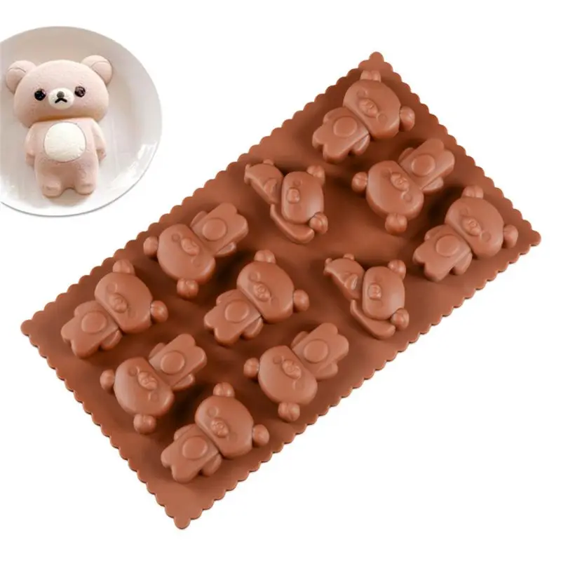Rilakkuma Mould Cartoon Cute 3D Silicone DIY Gummies Biscuits Cake Desserts Chocolate Kitchen Cutting Ice Cube Tray Tools Mold