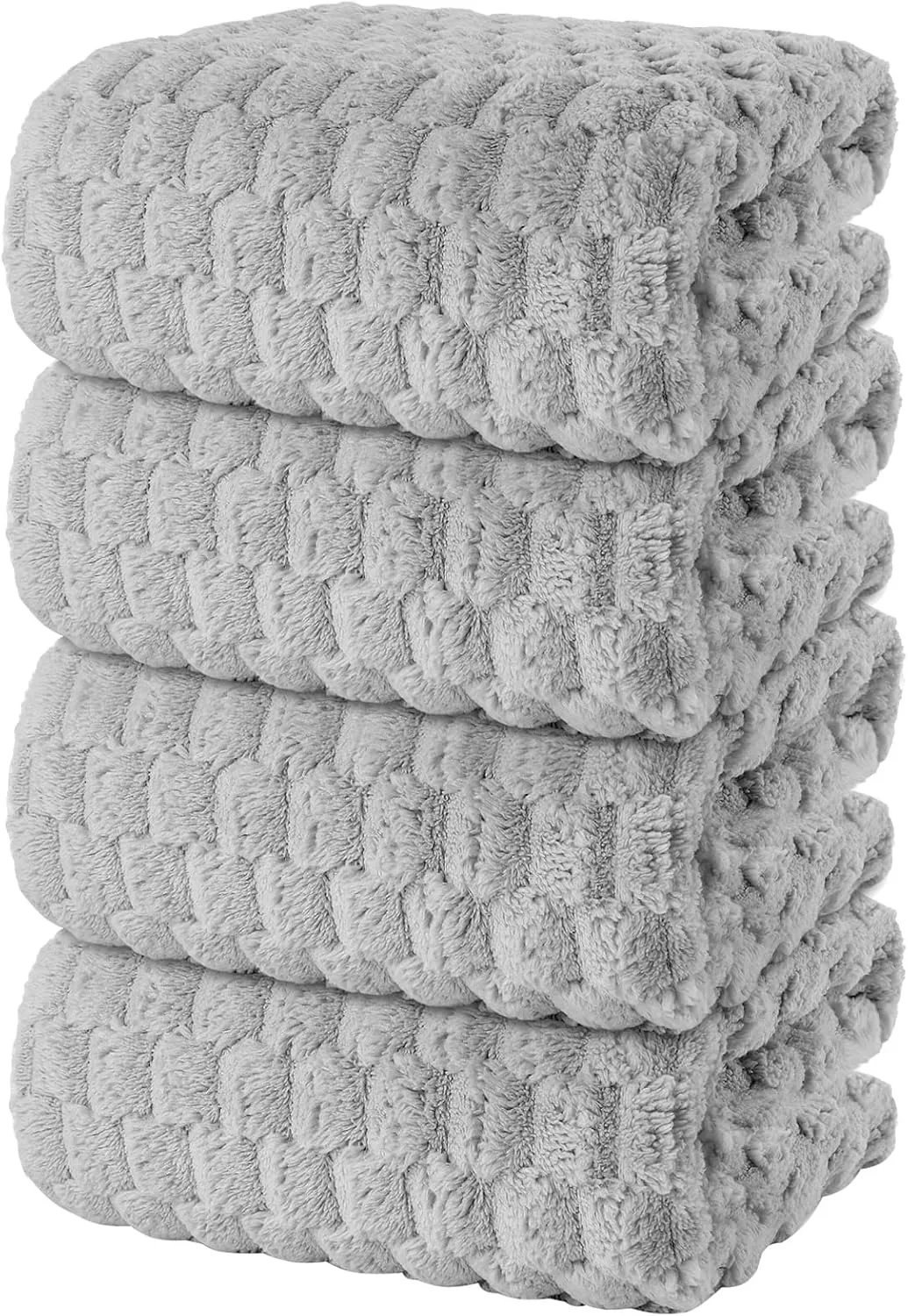 4 Pack Microfiber Bath Towels 27.5x55 Super Absorbent Quick Dry Plush Fluffy Luxury Towel Set for Bathroom Spa Gym Travel