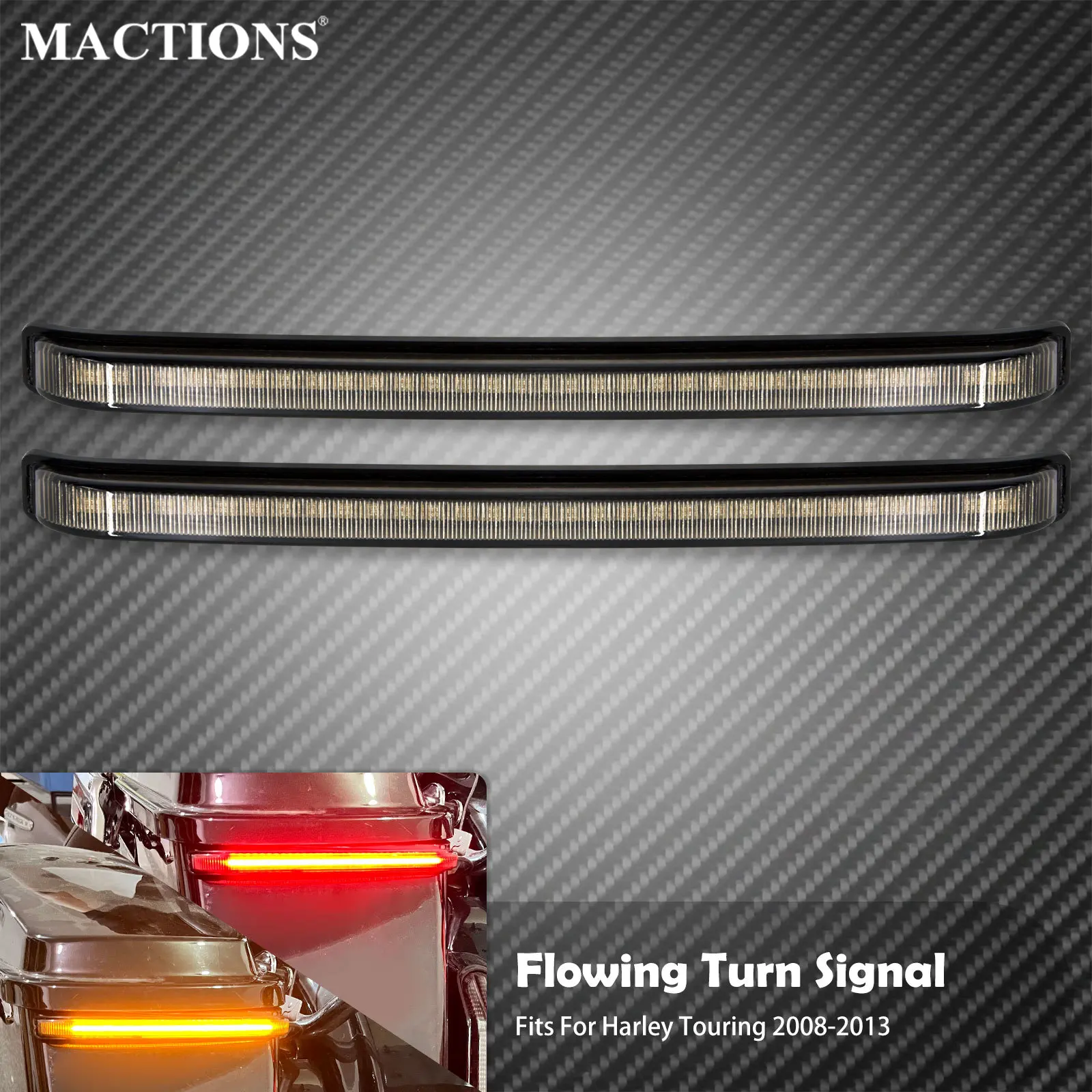 Motorcycle Saddlebag Flowing Light Turn Signal Running LED Brake Lamp For Harley Touring Road King Street Glide CVO 2008-2013