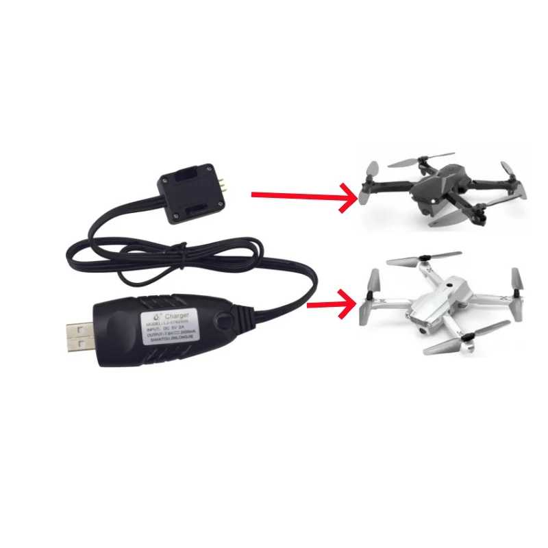 Syma X30 Z6 X500 HS175 D65 RC Drone USB Charging Cable 7 6V 2000mAh Lipo Battery Fast Charger Wire for Quadcopter