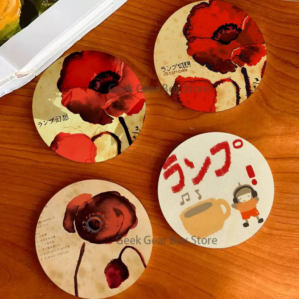 Band L-Lamp Round Coaster Non-slip table mat Insulated Coasters Kitchen Dining Room Tabletop Decor