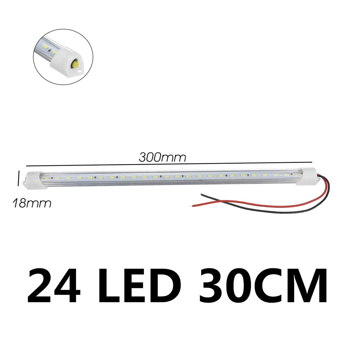 1/2pcs 12V 24V 30cm 24 LED Interior Strip Bar Light Car Van Caravan Boat Truck Trailer lamp For Outdoor Camping Home