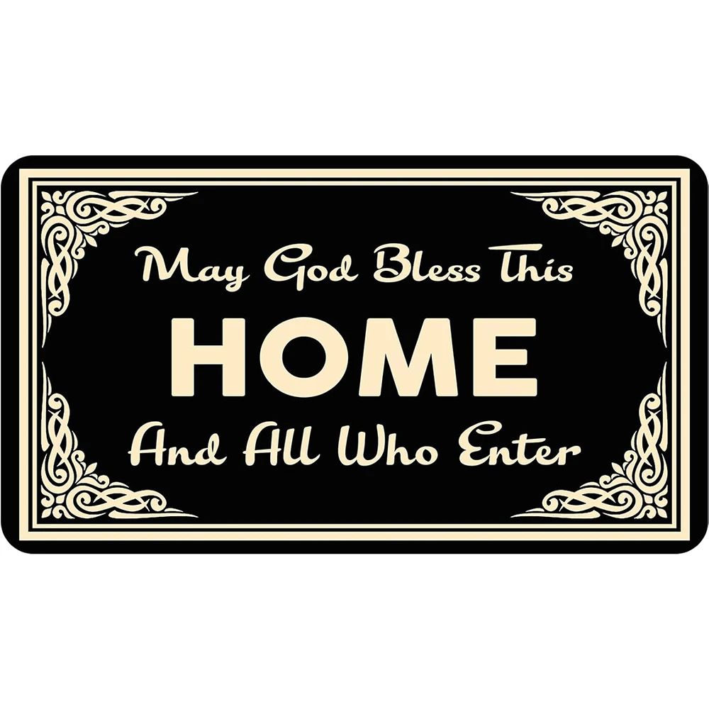 May God Bless This HOME Doormat Outdoor Non-Slip Kitchen Floor Mat Garage Welcome Door Mat Rubber Carpet Outside