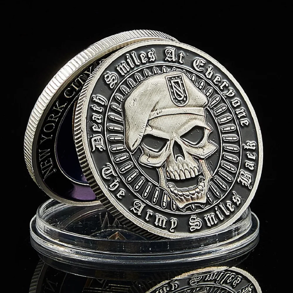 USA Challenge Coin Metal Skull Green Beret Colorful Department Of State Free Eagle Liberty In God We Trust US Coin