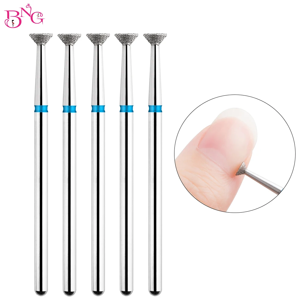 BNG 5Pcs Nail Drill Bit Cuticle Clean Manicure Bits Gel Overflow Removal Rotary Burrs E-file Nail Bits  Manicure Pedicure Tools