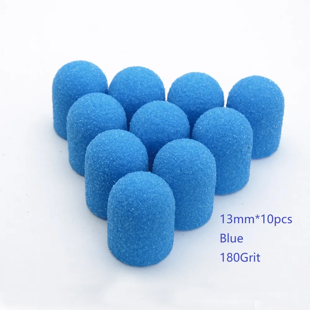 10Pcs Pedicure Sanding Caps Mandrel Nail Drill Bits Sanding Bands Heads Gel Remover Manicure Milling Cutters Electric Nail Tools