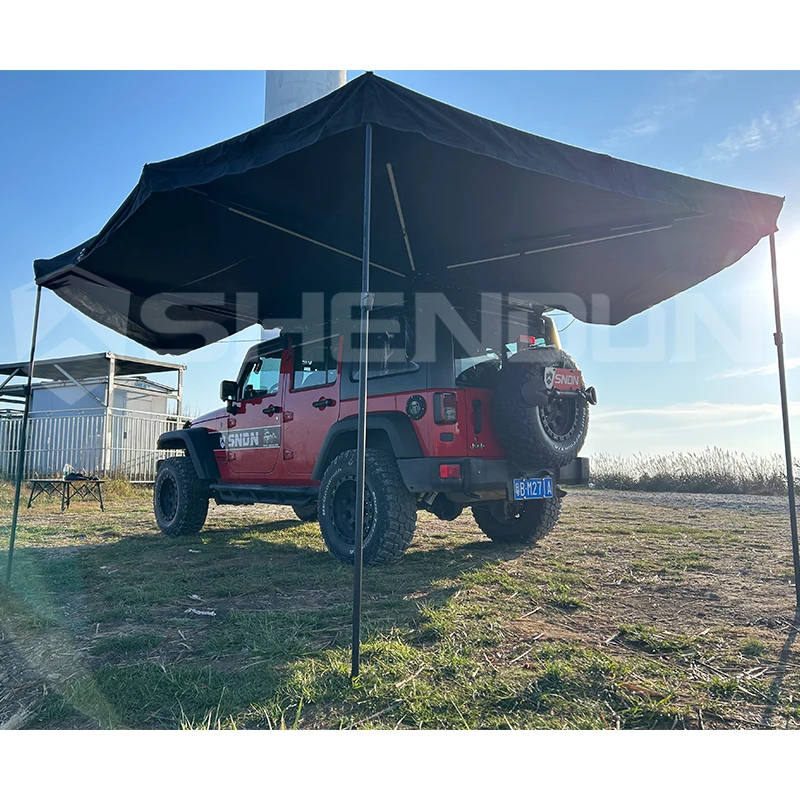 360 Car Awning,2.5M 270 Degree Awning 4wd 4x4 Offroad  270 Awning Free Standing Waterproof Self Supporting,With Led Light