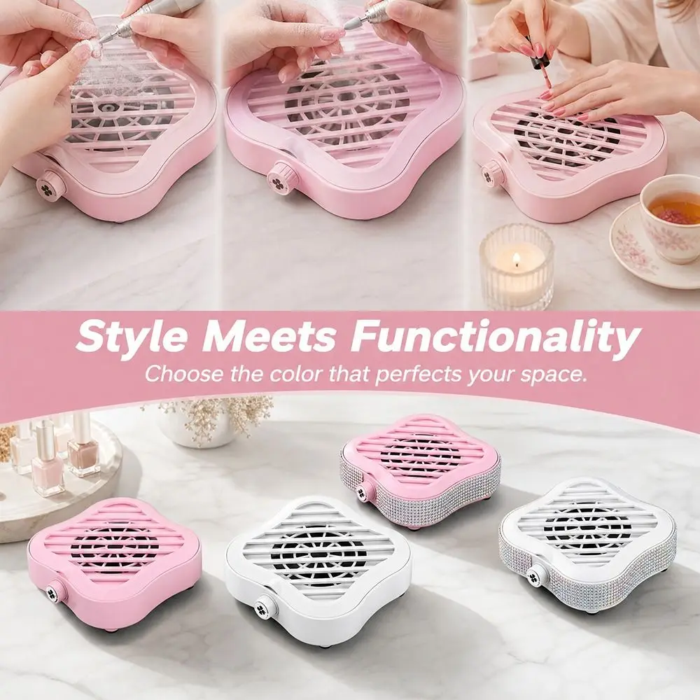 Mini Nail Art Vacuum Cleaner USB Plug-in Portable Manicure Desk Collector High Suction Exhaust Fan Fan Nail Dust Extractor