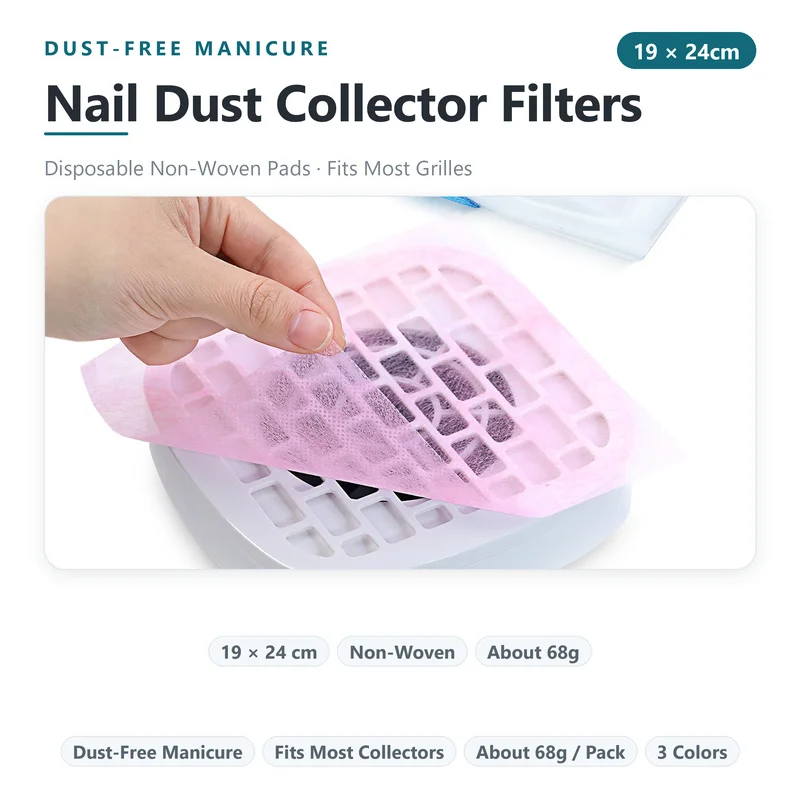 50pcs Nail Dust Collector Filter Paper Disposable Manicure Dust Filter Cloth for Nail Drill Machine
