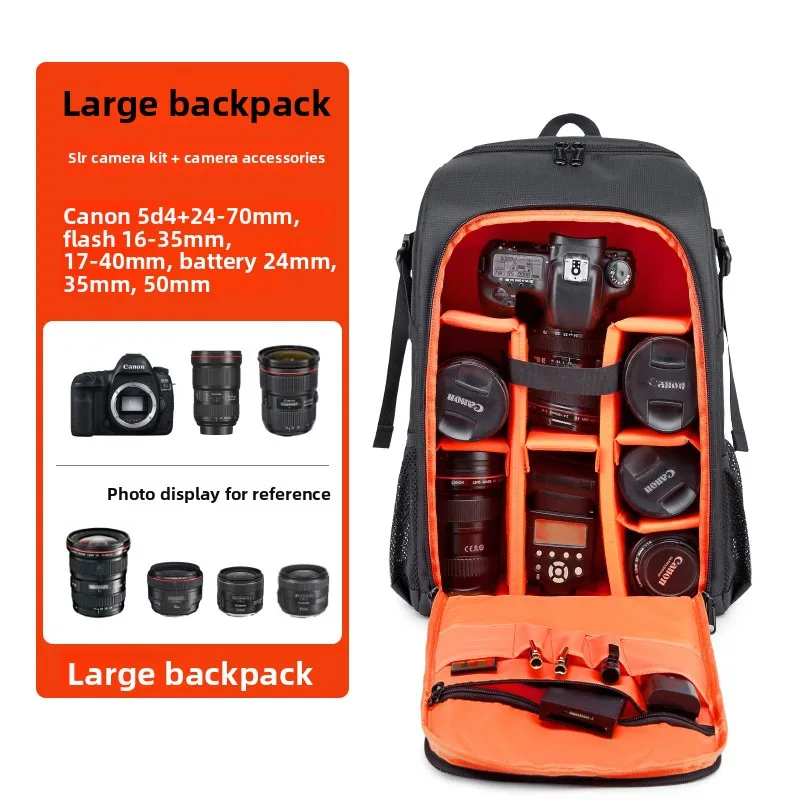 DSLR Camera Bag, Waterproof, Adjustable Shoulder Strap, Durable Travel Photography Backpack, Suitable for Outdoor Activities