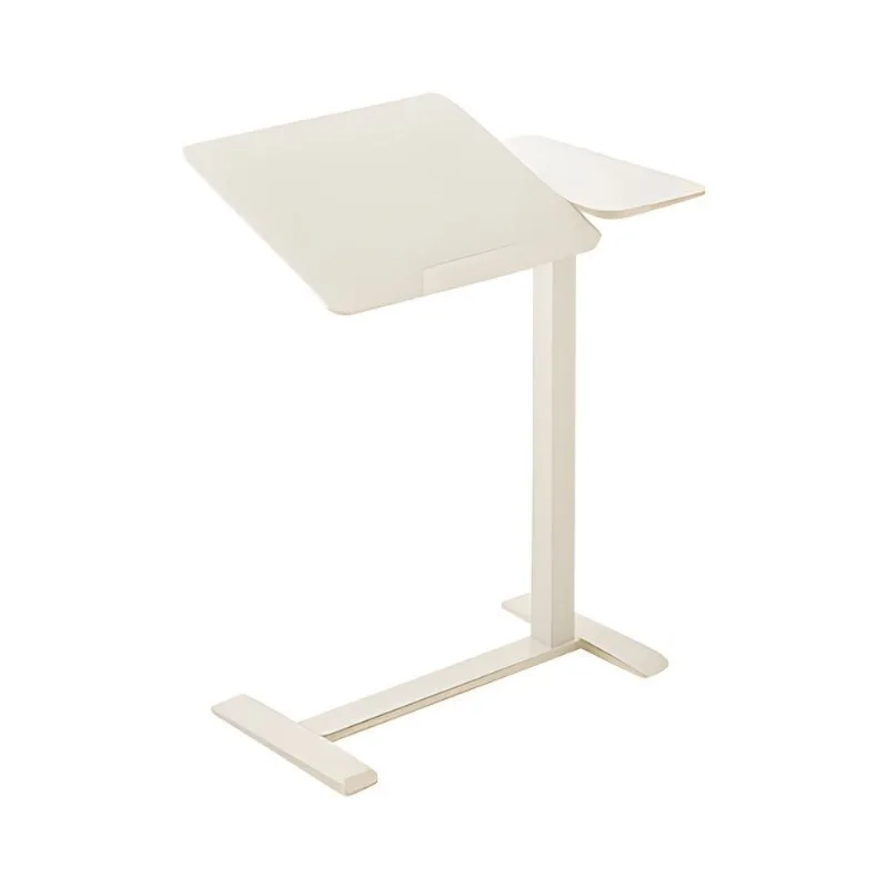Pneumatic Height Adjustable Mobile Desk Two Side Flip Top Table With Hidden Casters For Home Office Laptop Sofa Side Table
