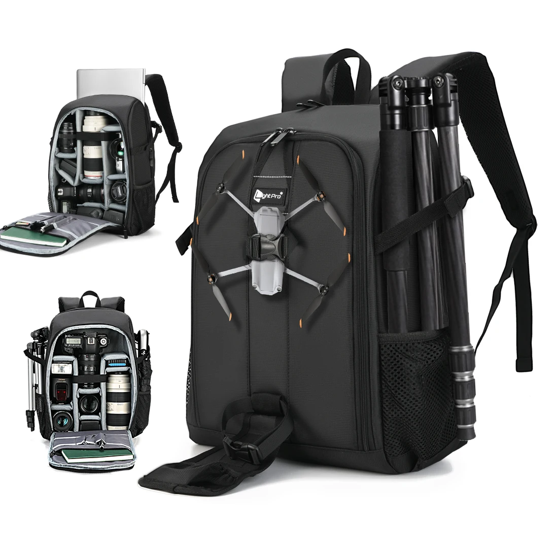 Multifunctional Large Capacity Camera Backpack Waterproof DSLR/15.6'' Laptop Shoulders Bag w/ Rain Cover Photography Travel Case