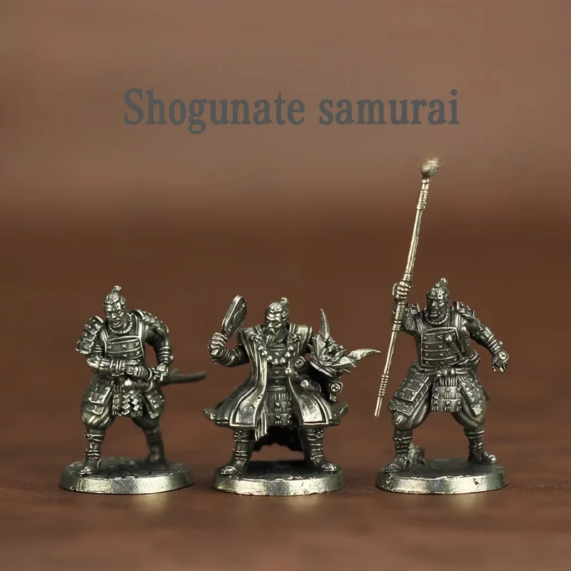 1/35 Scale Japanese Shogunate Samurai Soldier Copper Miniature Figurine 4cm Model Ornament Birthday Gifts for Men