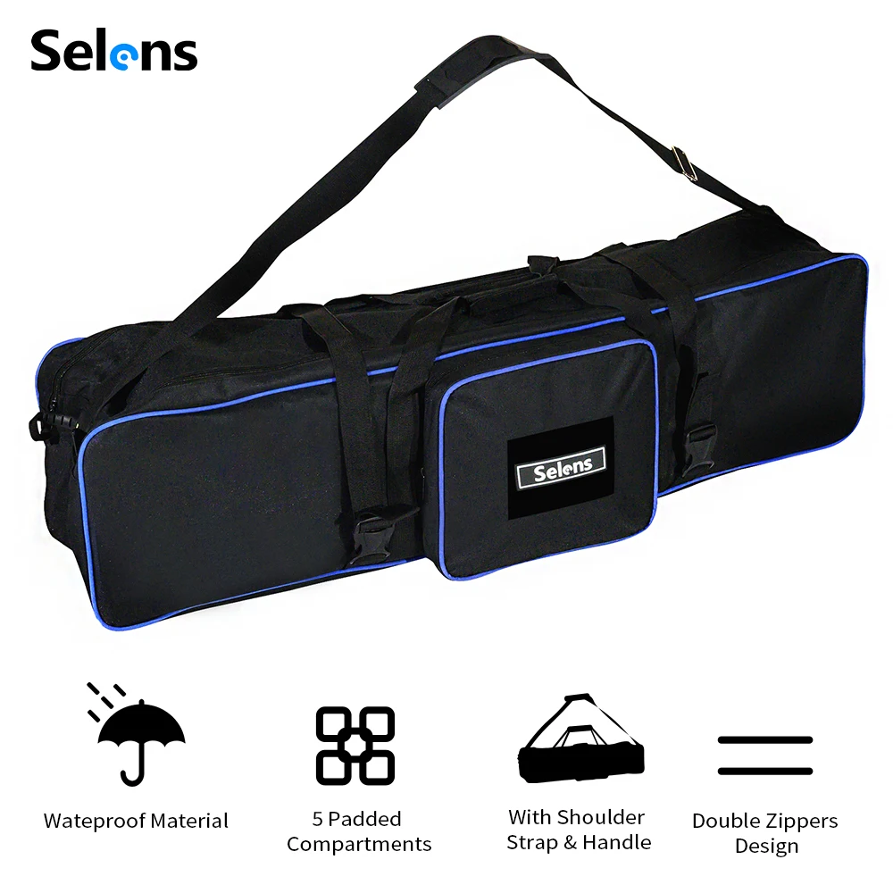 Selens 105cm Padded Tripod Carry Bag Large Waterproof Storage Case for Camera Lens Flash Light Stand Photography Equipment
