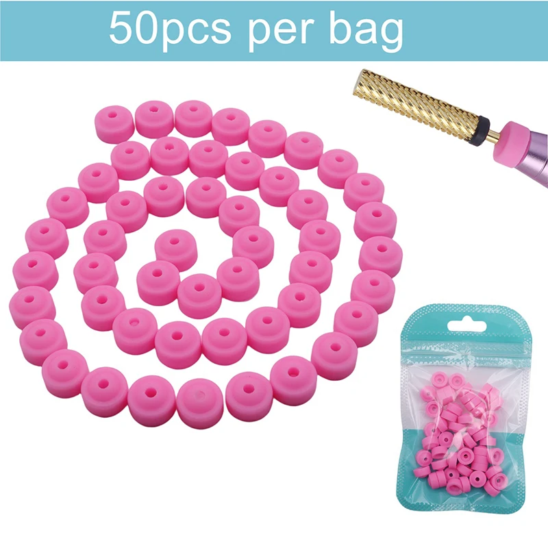 20/50pcs Nail Drill Plastic Protection Pink Caps Used on 3/32
