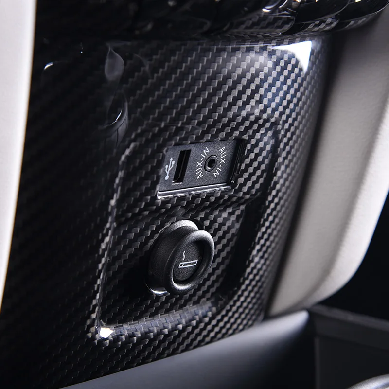 Carbon Fiber Auto Interior Cigarette Lighter Panel Cover Trim Sticker for Mini Cooper F60 Countryman Car Styling Accessories