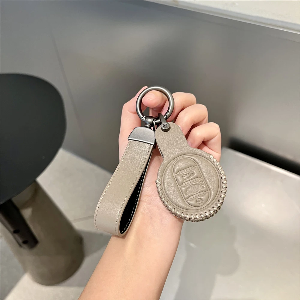 Leather Car Key Shell Fob Cover Shell Keychain For BMW MINI COOPER S ONE JCW F54 F55 F56 F57 F60 CLUBMAN COUNTRYMAN Car Key Bag