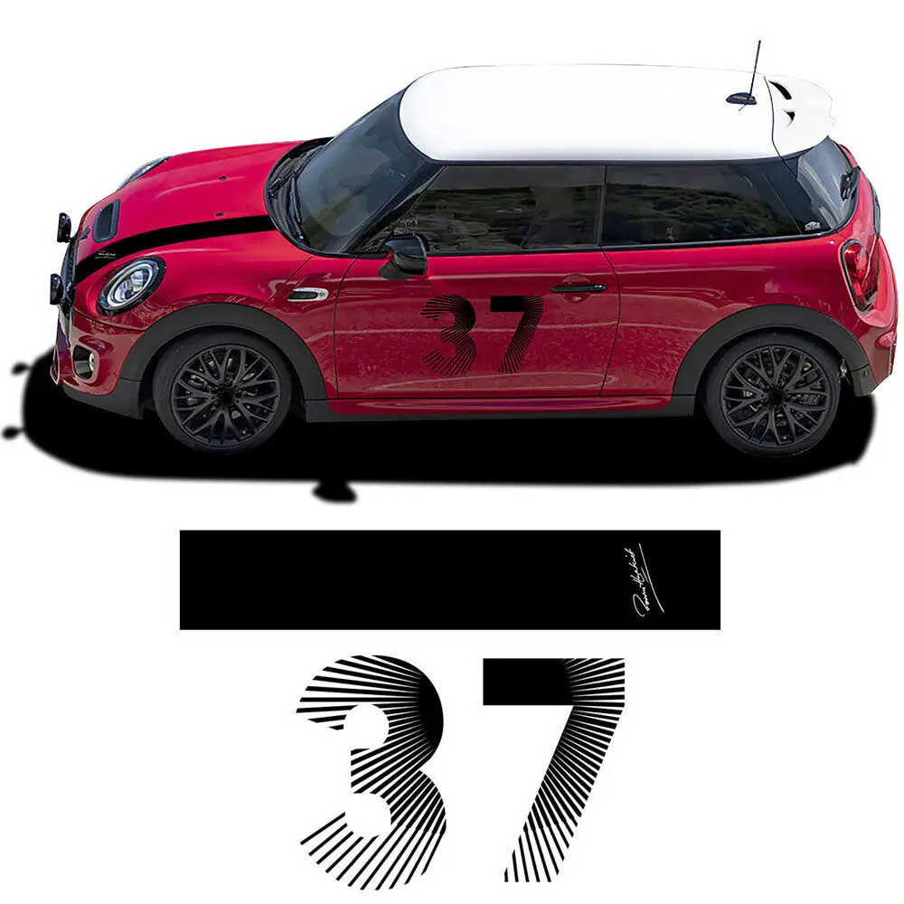 Hood Racing Stripe Bonnet Decal Stickers 37 Graphics for Mini Cooper F56 R56 F55 R57 R58 F54 F60 R60 CLUBMAN COUNTRYMAN