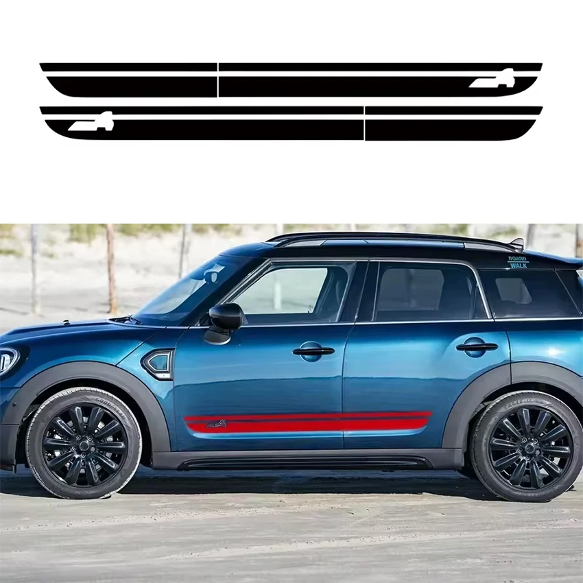 Car Side Decal Bonnet Band Rear Trunk Body Kit Side Stripes Skirt Sticker For MINI Countryman F60 Cooper Accessories