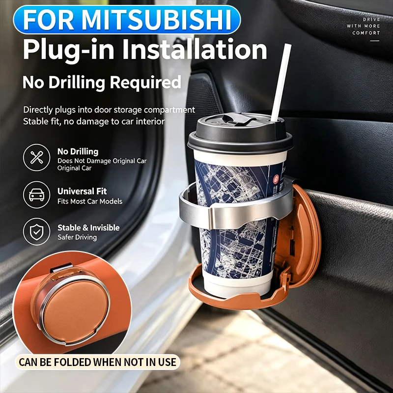 For Mitsubishi Pajero Sport Montero Shogun Outlander Triton L200 Strada Delica D:5 Advanced Multifunctional Car Door Cup Holder