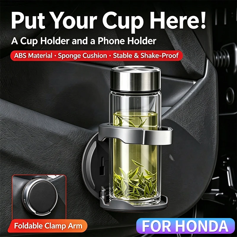 Car Door Clip Cup Holder Suitable for Honda Civic CR-V Accord HR-V Fit Jazz Odyssey Multi-Functional Car Door Cup Storage Rack
